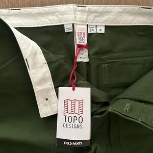Topo Designs Field Pants Olive 34 New With Tags